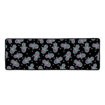 Colorful Hamsa Hand Print Long Kitchen Mat