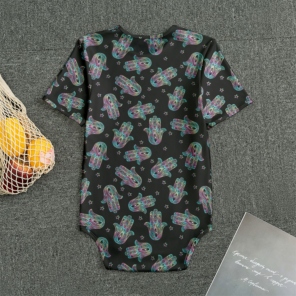 Colorful Hamsa Hand Print Men's Bodysuit