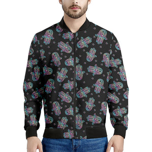 Colorful Hamsa Hand Print Men's Bomber Jacket