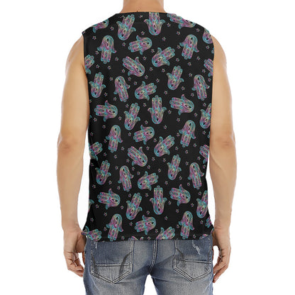 Colorful Hamsa Hand Print Men's Fitness Tank Top