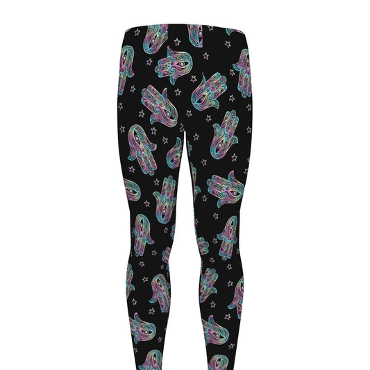 Colorful Hamsa Hand Print Men's leggings