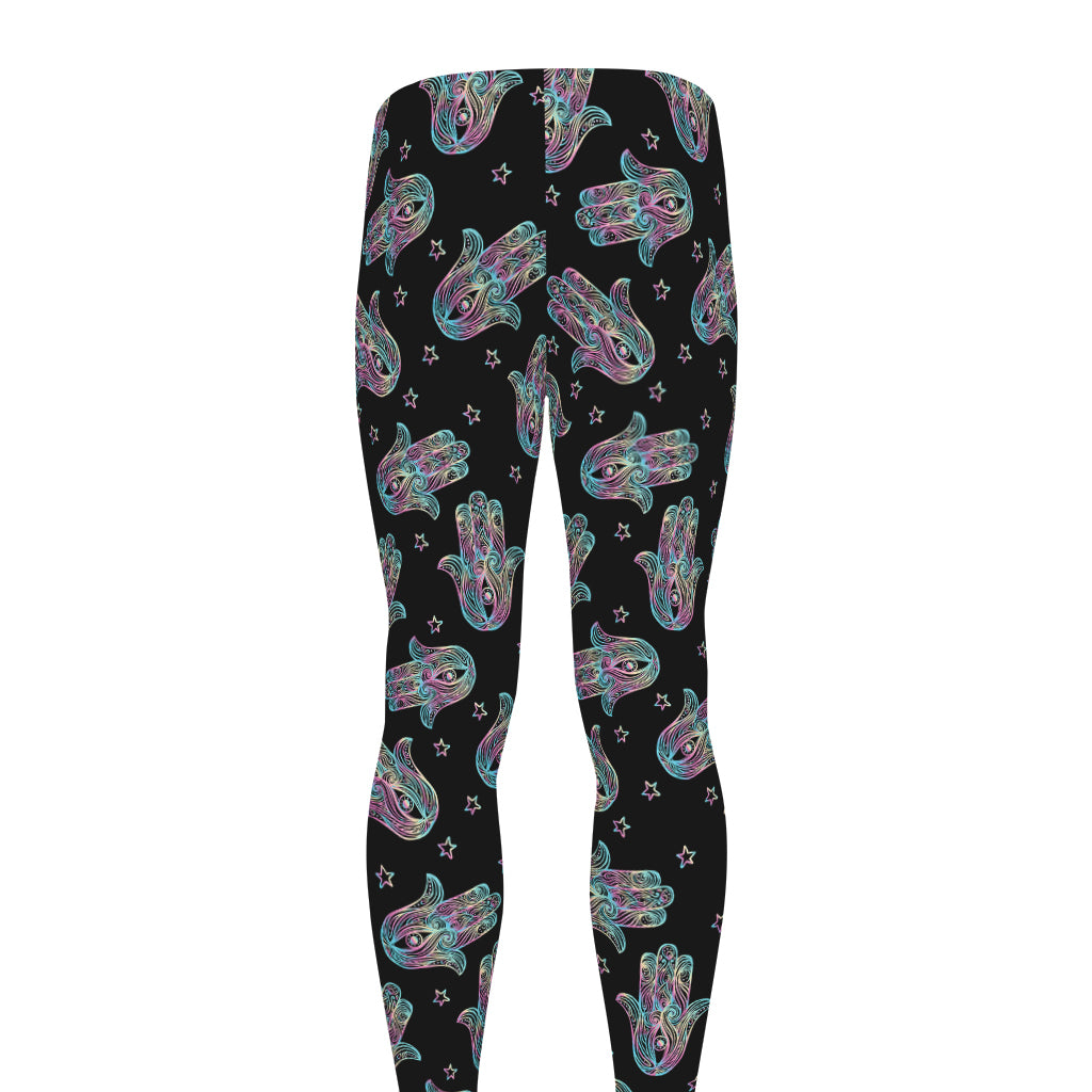 Colorful Hamsa Hand Print Men's leggings