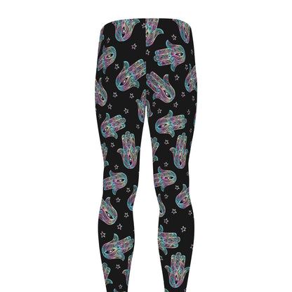 Colorful Hamsa Hand Print Men's leggings