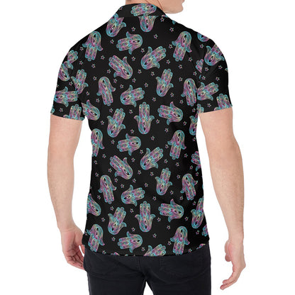 Colorful Hamsa Hand Print Men's Shirt