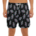 Colorful Hamsa Hand Print Men's Split Running Shorts