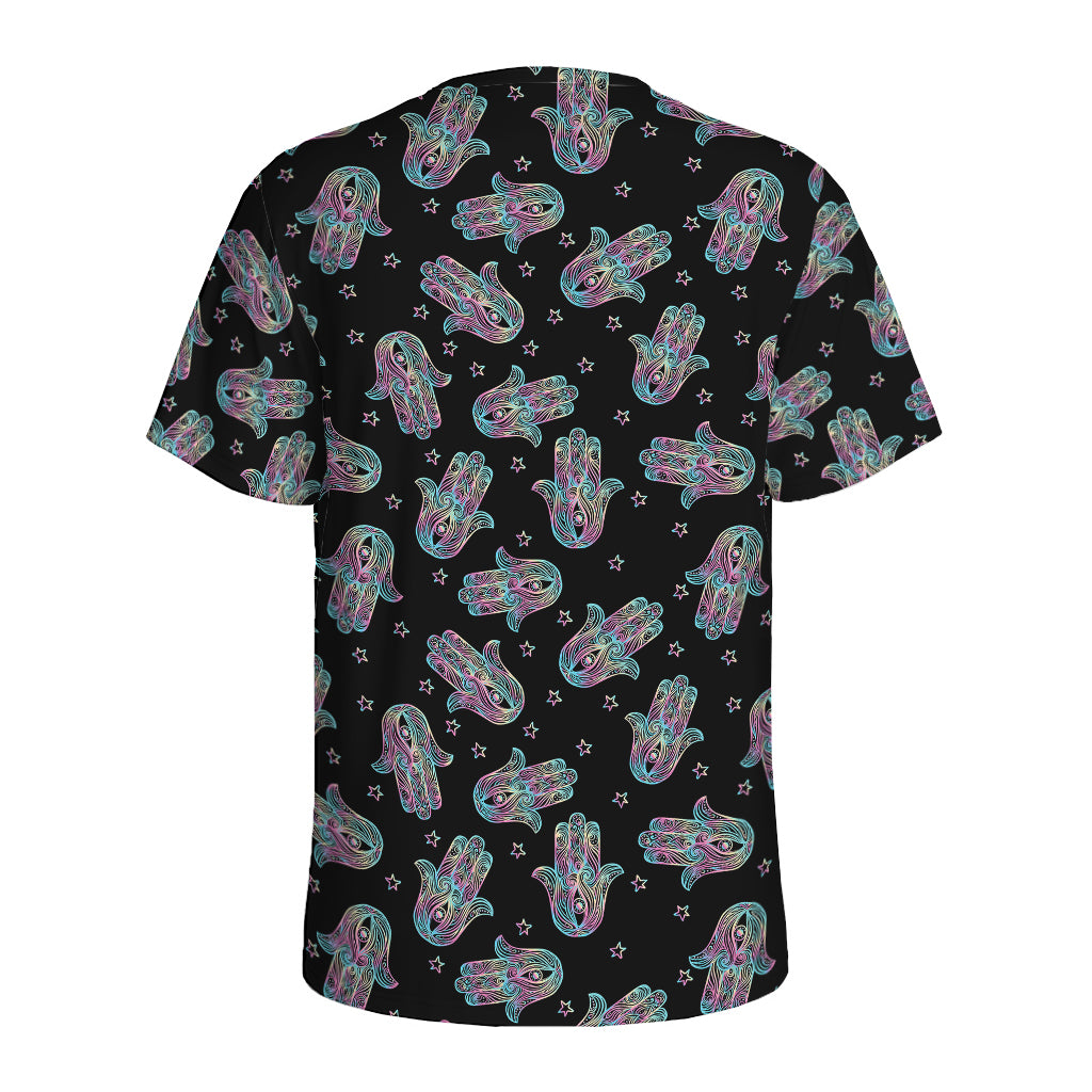 Colorful Hamsa Hand Print Men's Sports T-Shirt
