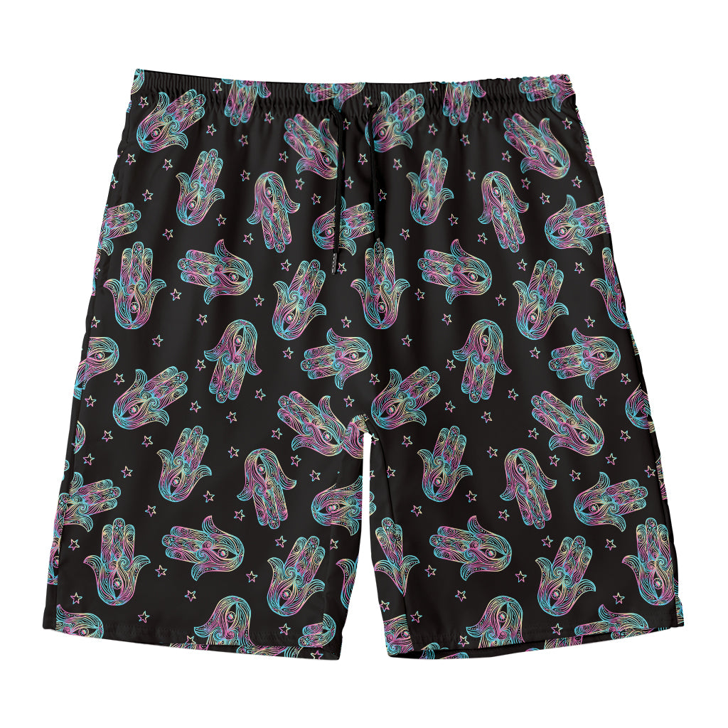 Colorful Hamsa Hand Print Men's Swim Trunks