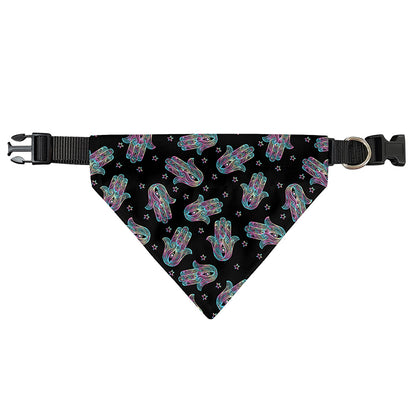 Colorful Hamsa Hand Print Over The Collar Dog Bandana