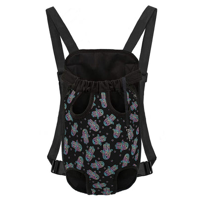 Colorful Hamsa Hand Print Pet Carrier Backpack