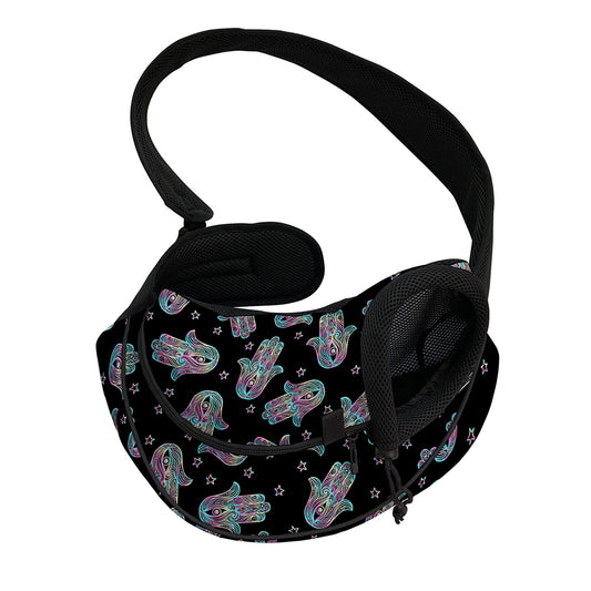 Colorful Hamsa Hand Print Pet Sling Carrier