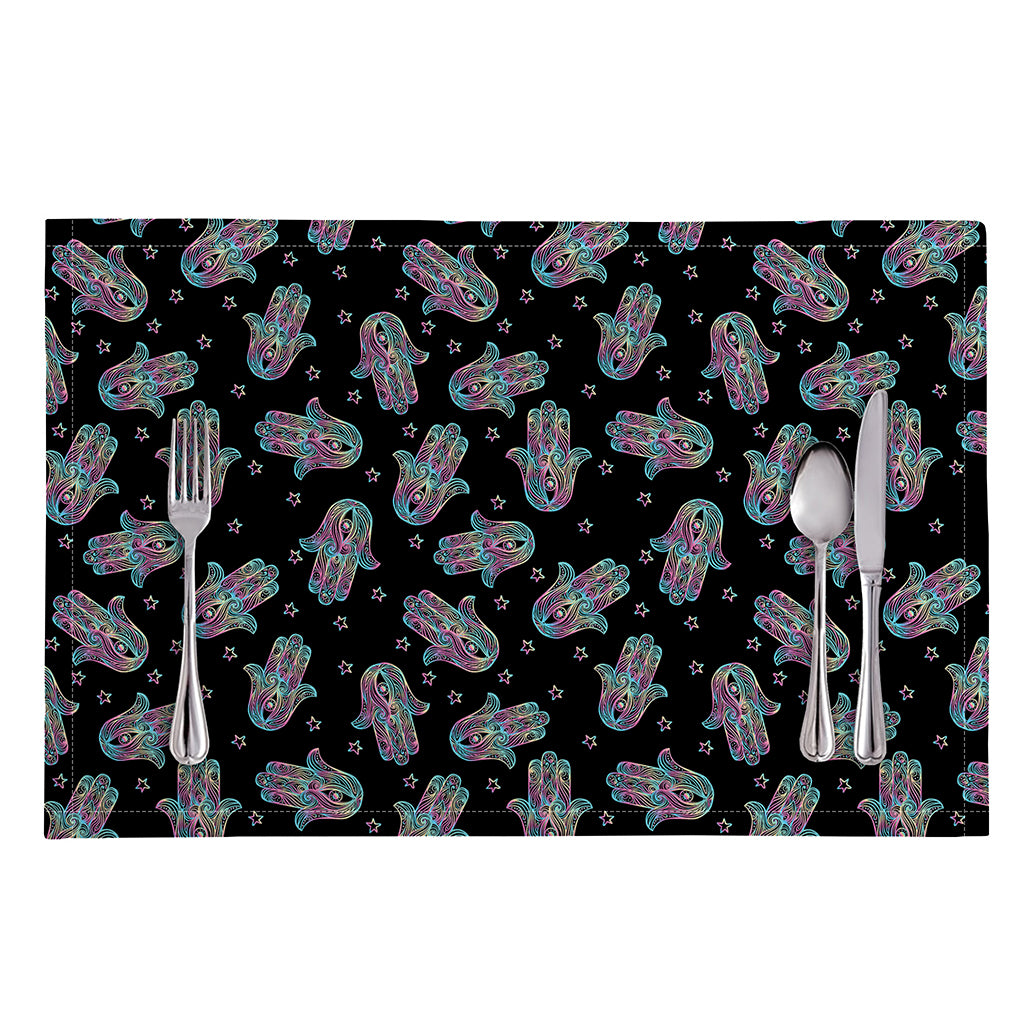 Colorful Hamsa Hand Print Placemat