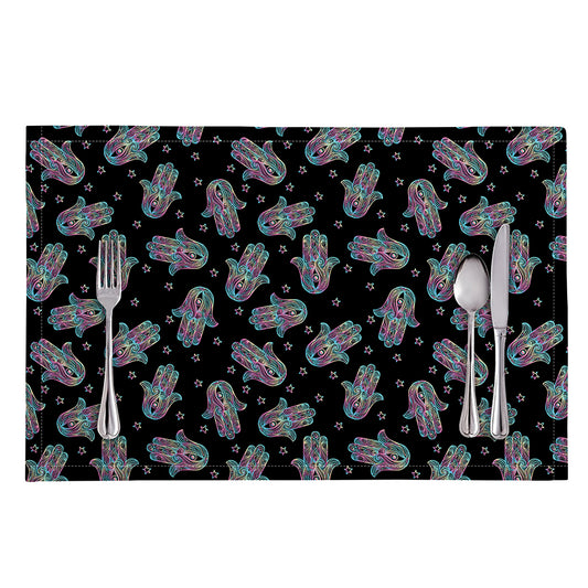 Colorful Hamsa Hand Print Placemat