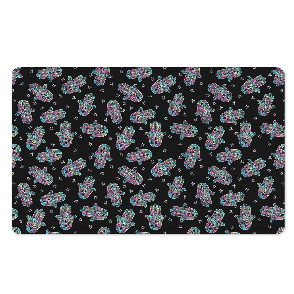 Colorful Hamsa Hand Print Polyester Doormat