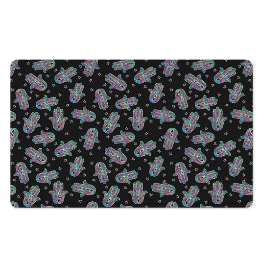 Colorful Hamsa Hand Print Polyester Doormat