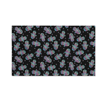 Colorful Hamsa Hand Print Polyester Flag