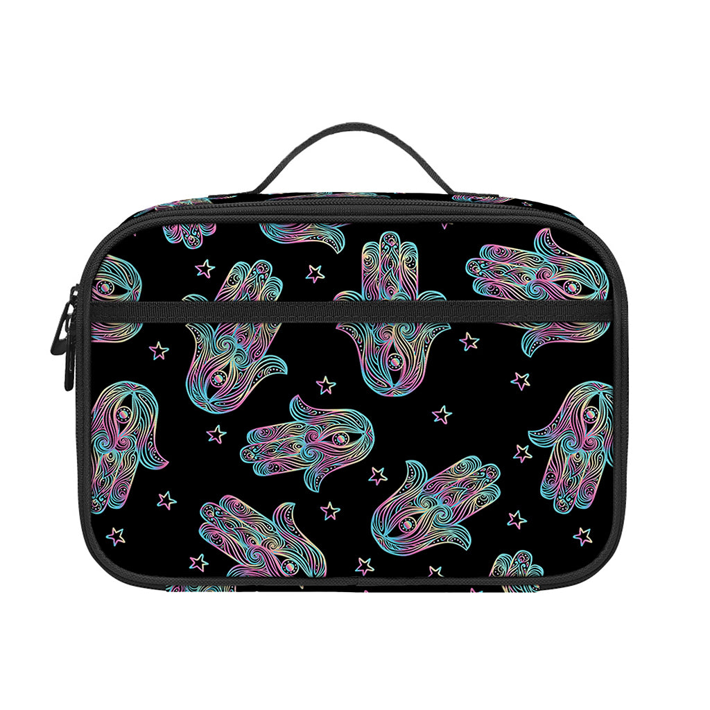 Colorful Hamsa Hand Print Portable Lunch Bag