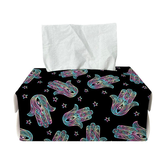 Colorful Hamsa Hand Print Rectangle Tissue Box Cover