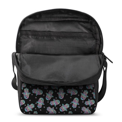 Colorful Hamsa Hand Print Rectangular Crossbody Bag