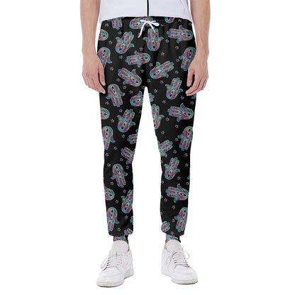 Colorful Hamsa Hand Print Scuba Joggers