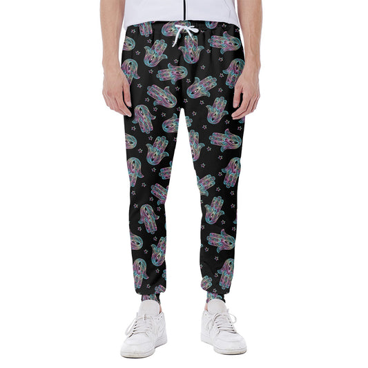 Colorful Hamsa Hand Print Scuba Joggers