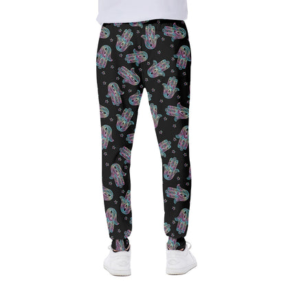 Colorful Hamsa Hand Print Scuba Joggers