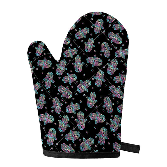 Colorful Hamsa Hand Print Single Oven Mitt