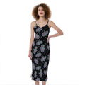 Colorful Hamsa Hand Print Slim Fit Midi Cami Dress