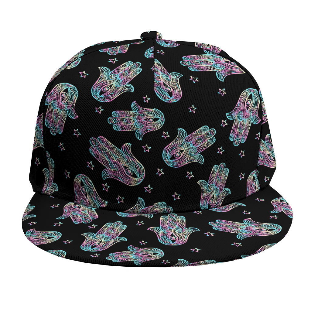 Colorful Hamsa Hand Print Snapback Cap