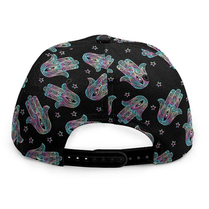 Colorful Hamsa Hand Print Snapback Cap