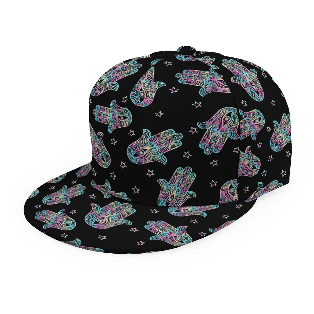 Colorful Hamsa Hand Print Snapback Cap