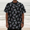 Colorful Hamsa Hand Print Textured Short Sleeve Shirt