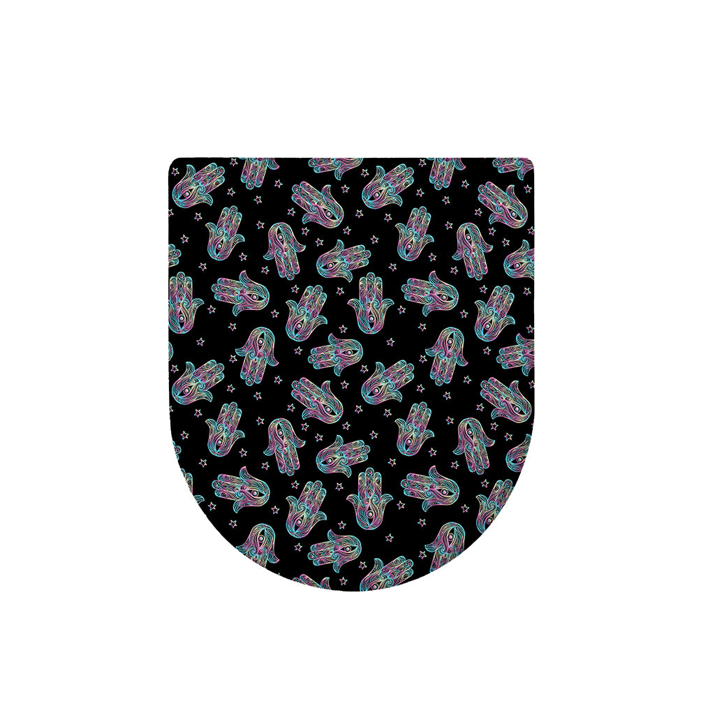 Colorful Hamsa Hand Print Toilet Lid Cover