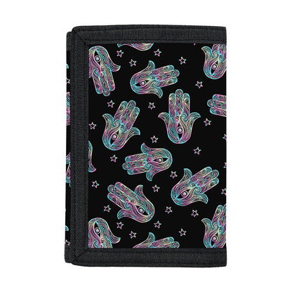 Colorful Hamsa Hand Print Trifold Wallet