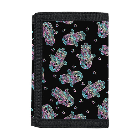 Colorful Hamsa Hand Print Trifold Wallet