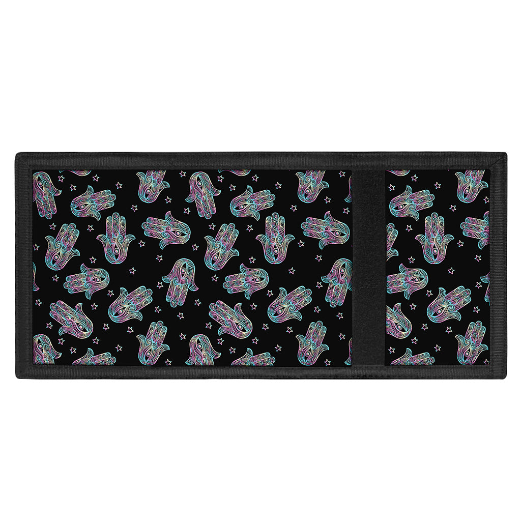 Colorful Hamsa Hand Print Trifold Wallet
