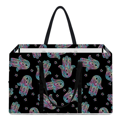 Colorful Hamsa Hand Print Utility Tote Bag