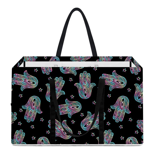 Colorful Hamsa Hand Print Utility Tote Bag