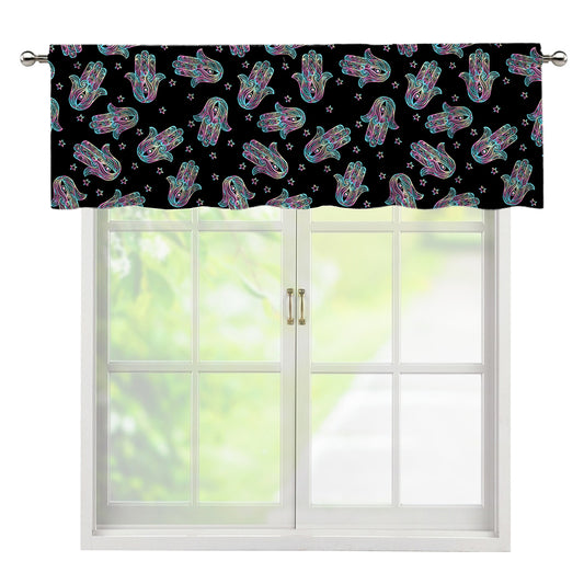 Colorful Hamsa Hand Print Window Valance