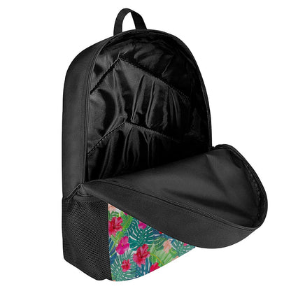 Colorful Hawaii Floral Pattern Print 17 Inch Backpack