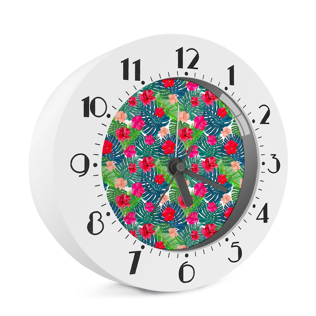 Colorful Hawaii Floral Pattern Print Alarm Clock