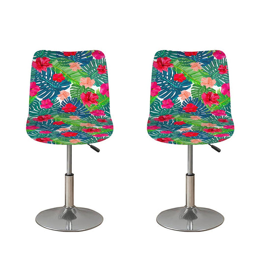 Colorful Hawaii Floral Pattern Print Bar Stool Covers