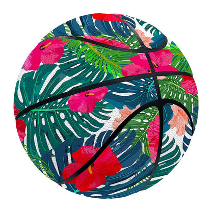 Colorful Hawaii Floral Pattern Print Basketball