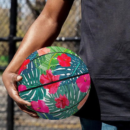 Colorful Hawaii Floral Pattern Print Basketball