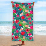 Colorful Hawaii Floral Pattern Print Beach Towel