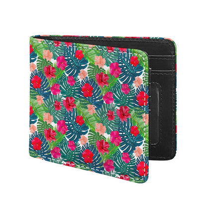 Colorful Hawaii Floral Pattern Print Bifold Wallet