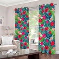 Colorful Hawaii Floral Pattern Print Dimout Grommet Curtains