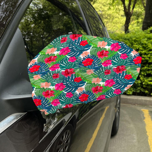 Colorful Hawaii Floral Pattern Print Car Side Mirror Covers