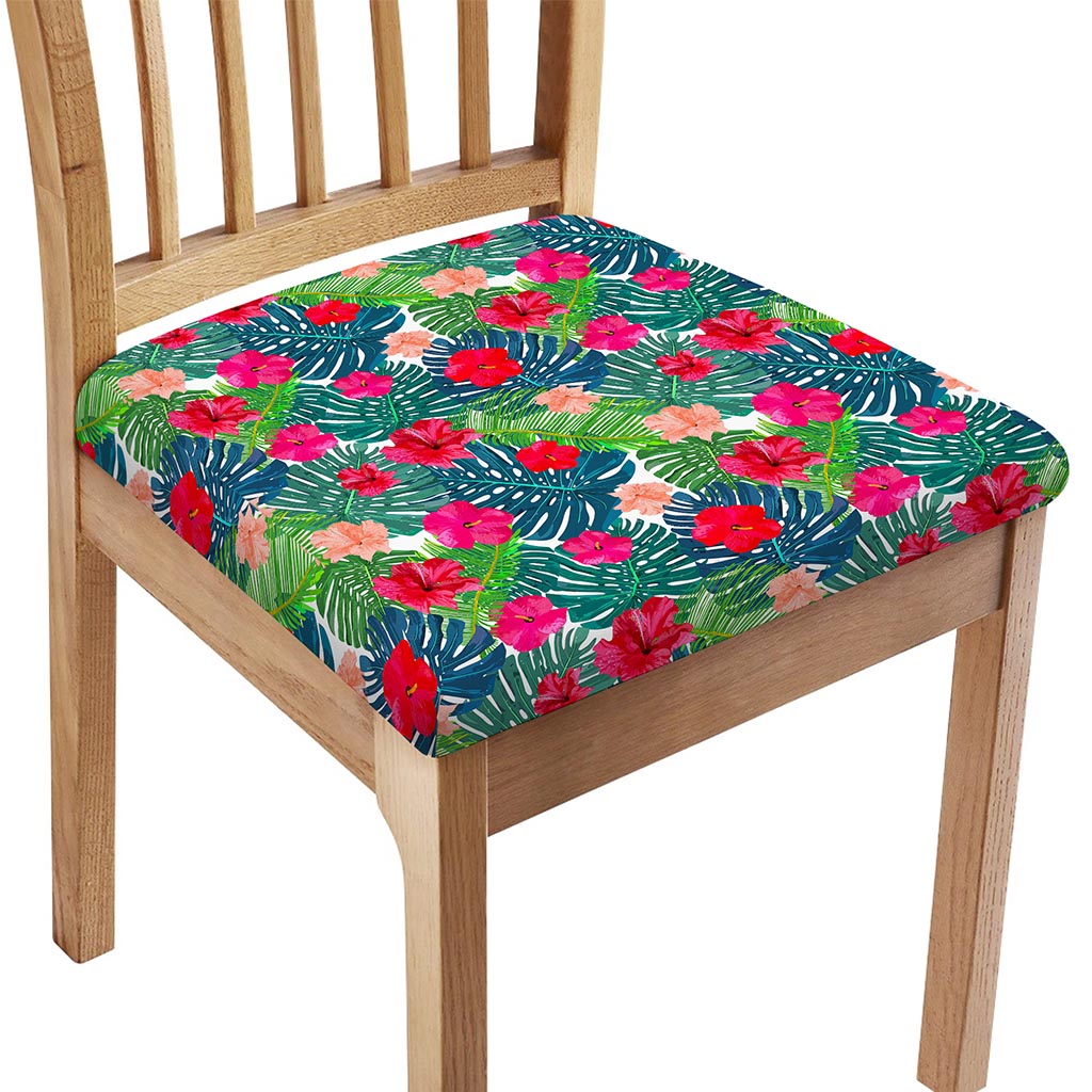 Colorful Hawaii Floral Pattern Print Chair Cushion Cover
