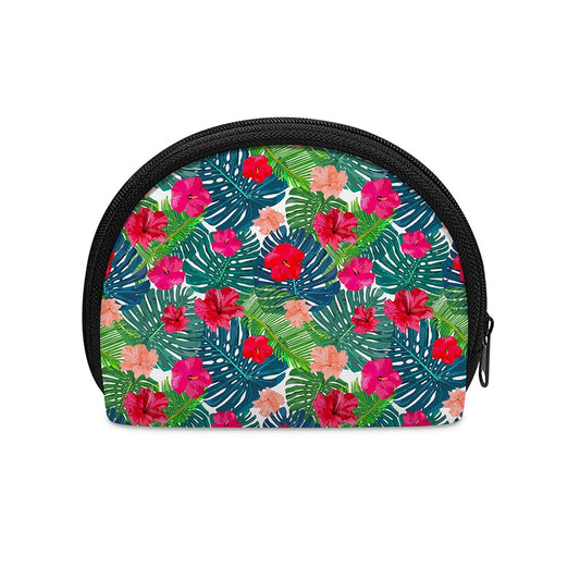 Colorful Hawaii Floral Pattern Print Coin Purse