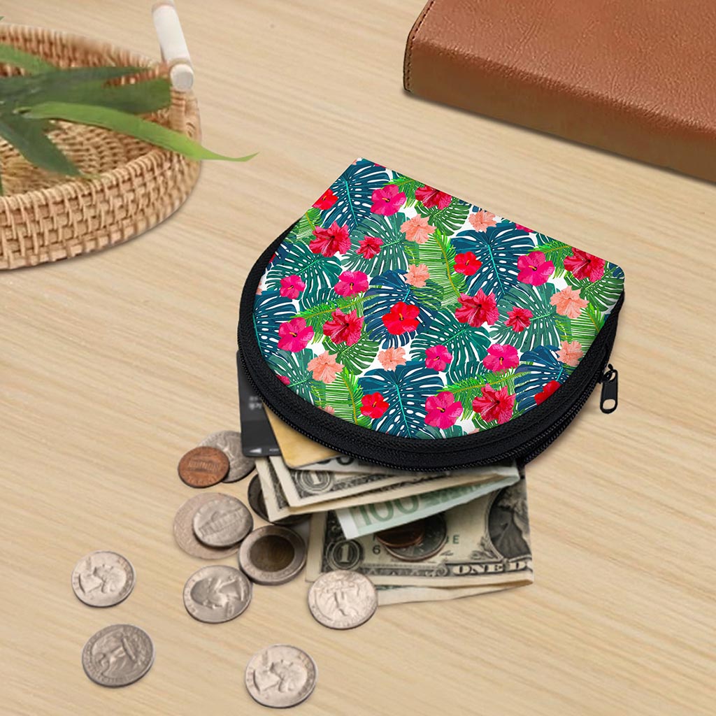 Colorful Hawaii Floral Pattern Print Coin Purse
